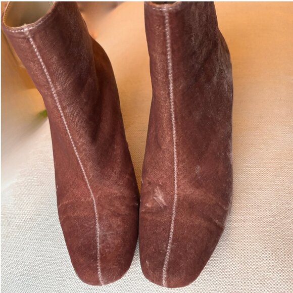 Sz7 Zara Velvet Ankle Boots in Blush Pink - Picture 6 of 14